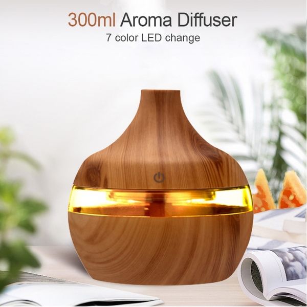 Have Diffuser 300ML USB Air Humidifier Electric Aroma Diffuser Mist Wood Grain Oil ...