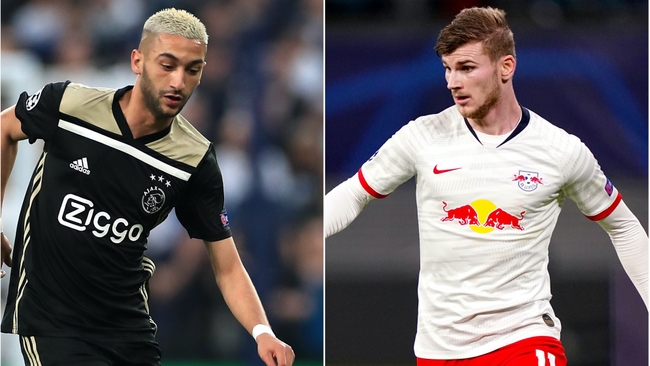 កីឡាករ Hakim Ziyech និង Timo Werner 