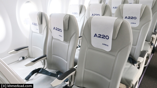 យន្តហោះ Airbus A220 បង្ហាញខ្លួនជាលើកដំបូងនៅប្រទេសកម្ពុជា